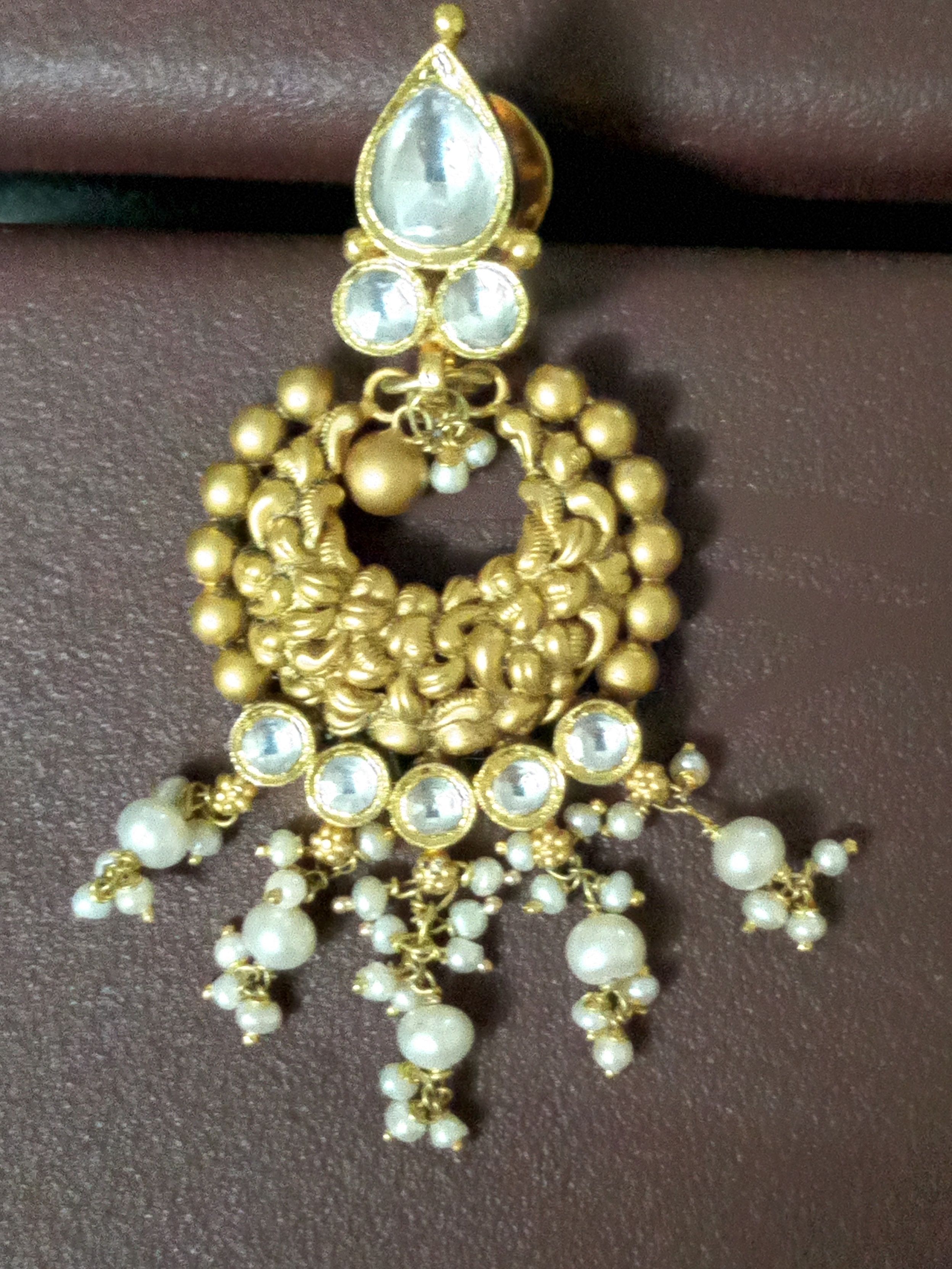 Heritage Antique Kundan & Pearl Dangle