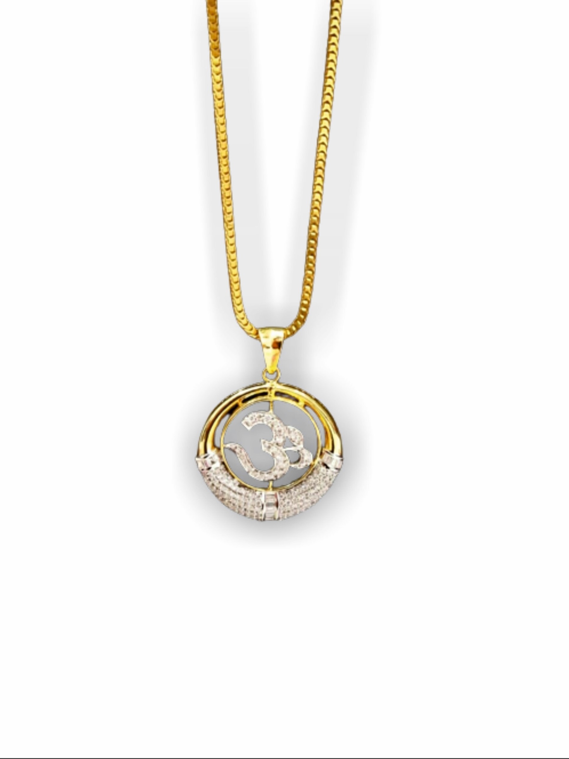 Om Temple Diamond Pendant