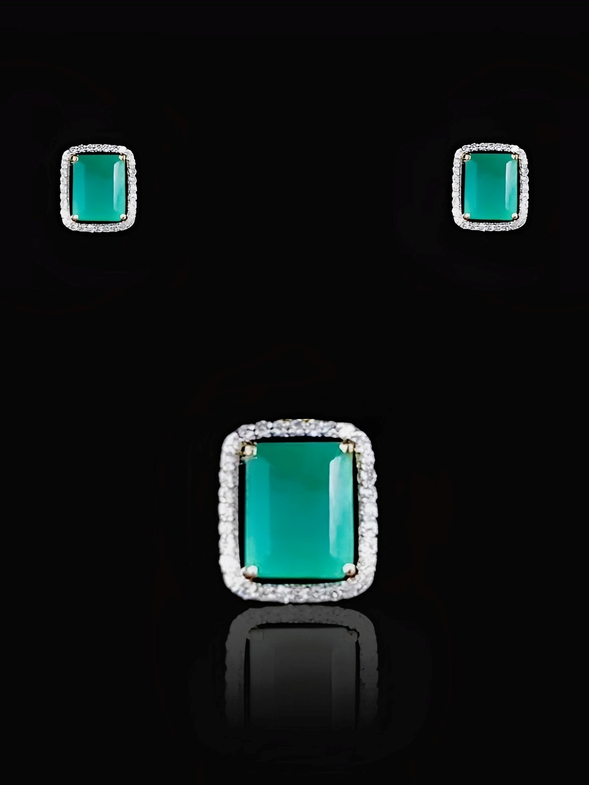 Simple Cyan Beauty Pendant set